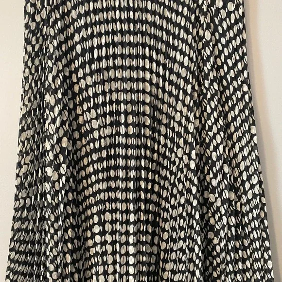 Ba&sh Black White Abstract Dot Pleated Midi Skirt Size Small Chic Flowing - Picture 2 of 9